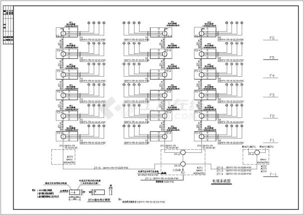 某经典多层住宅电气CAD完整构造设计图-图二