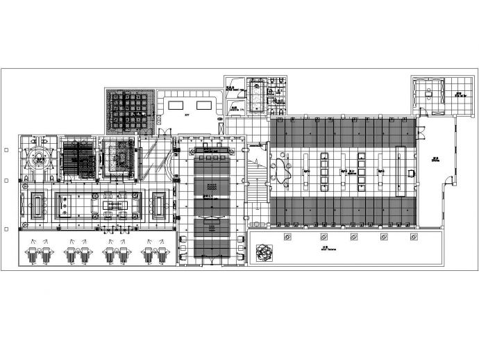 某书画苑会所一层娱乐区CAD构造完整设计图纸_图1