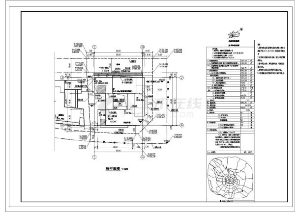 [四川]现代风格多层农贸市场CAD建筑施工图总图-图一