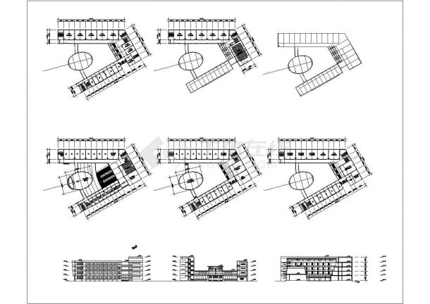 某学校园规划CAD节点完整构造设计图-图一