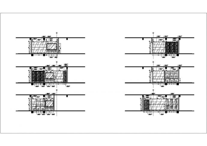 某喜来登大酒店施工图六楼卫生间CAD设计立面图_图1