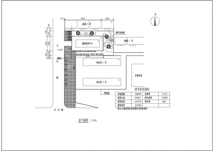 某新城小区洗浴中心CAD设计完整构造建筑施工图_图1