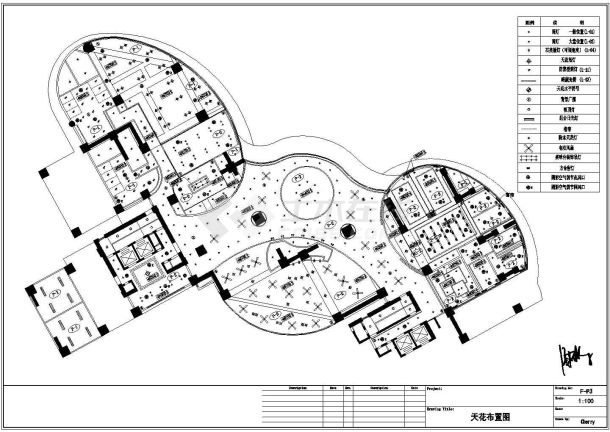 某珠海1600㎡住客会所CAD完整节点构造施工图平面-图一