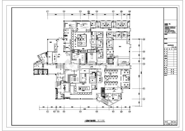 [杭州]某四星级酒店桑拿部CAD室内设计装修图桑拿平面-图二