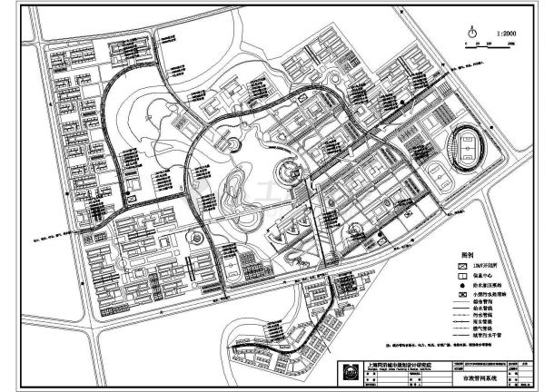 某大学规划方案市政管网CAD平立剖构造设计图纸-图一