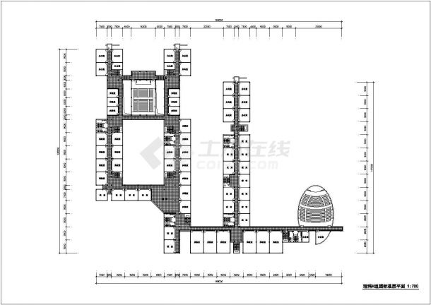 某师范大学方案教学楼CAD详细建筑构造设计平面图纸-图二