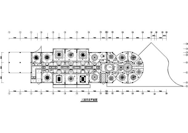 某三层酒店CAD设计完整装修图三层平面-图一