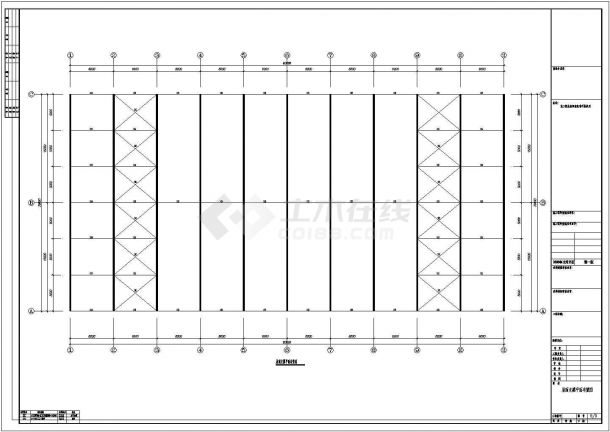 某30米轻钢结构农贸市场结构CAD设计图-图二