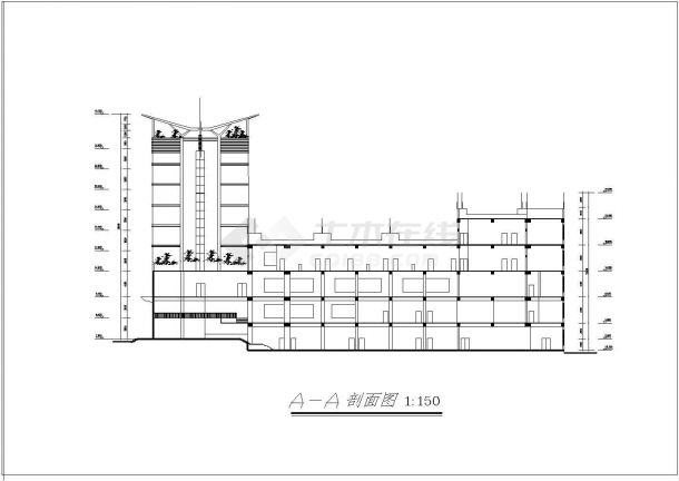 某风云大酒店建筑擦的构造详细设计施工图-图一