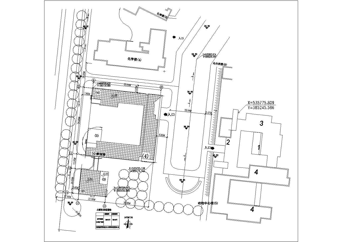某学院解剖楼设计方案CAD大样详细总平面图