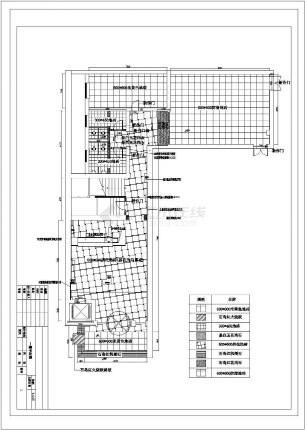 某山东泰安酒店CAD设计室内装修图一层大堂竣工图-图一