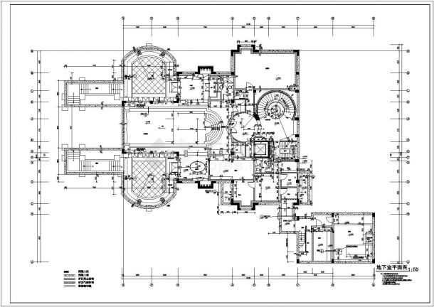 某意大利式奢华三层别墅建筑CAD图-图二