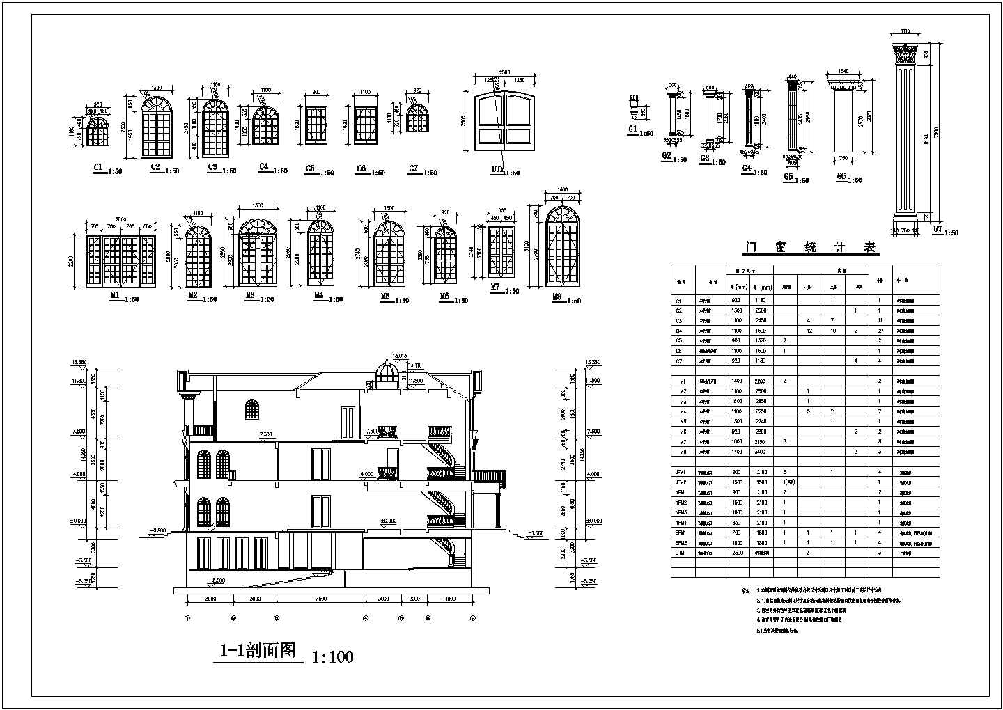 某意大利式奢华三层别墅建筑CAD图
