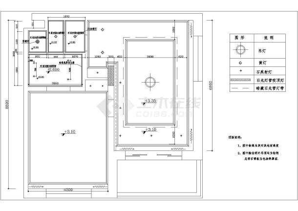 某北京五星级宾馆部分CAD施工图套房全图-图一