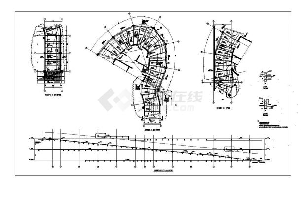 某城市汽车坡道结构布置CAD参考详图-图一