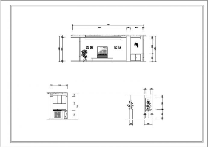 某高档私家住宅客厅装修设计cad立面施工图_图1