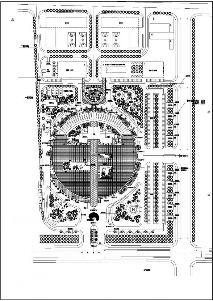 医院环境总平面布置景观设计CAD图纸_图1