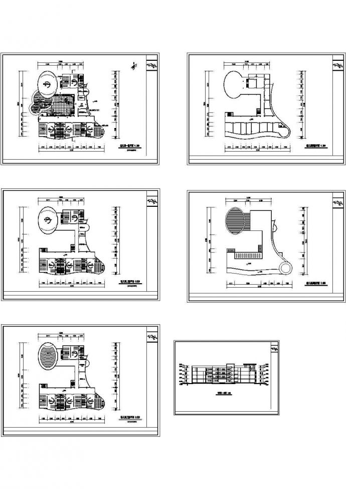 12班长53.4米宽51.9米4层幼儿园建筑方案设计图_图1