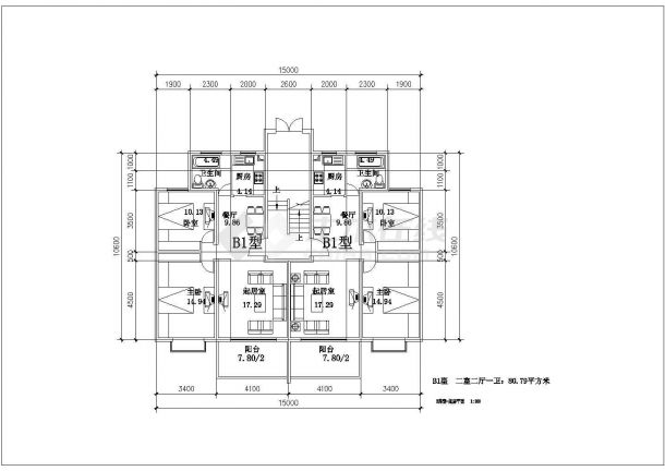 某多层框混结构住宅楼设计cad全套建筑施工图（含户型指标）-图一