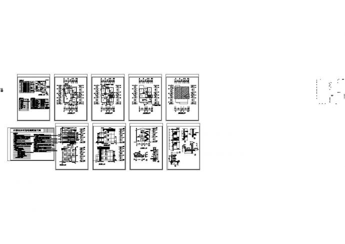 龙河某农村三层住宅建筑施工设计cad图纸，共10张_图1