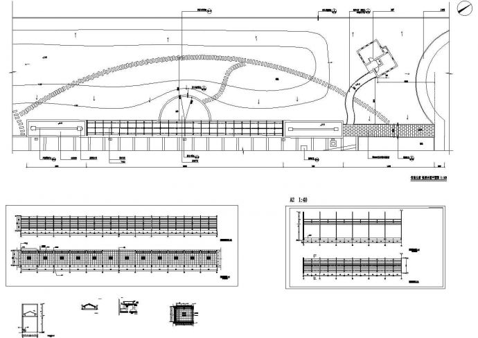某钢结构休闲长廊设计CAD竣工图_图1