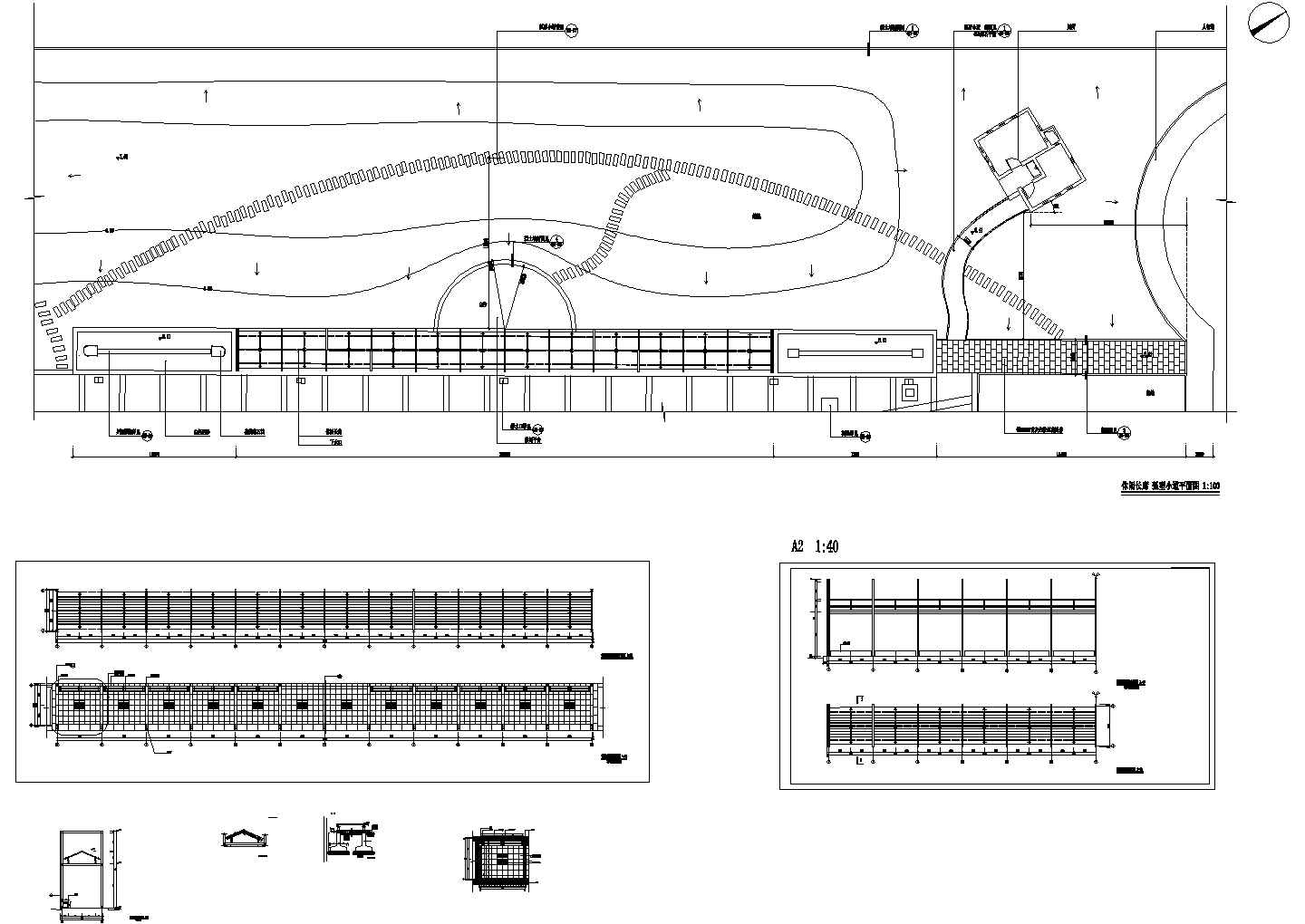 某钢结构休闲长廊设计CAD竣工图