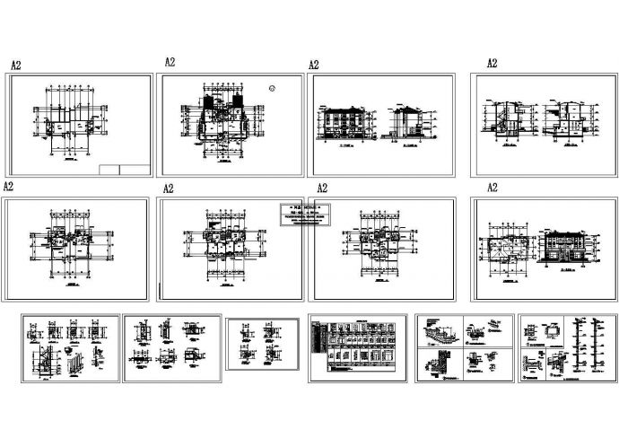 某双拼别墅CAD建筑设计施工图_图1