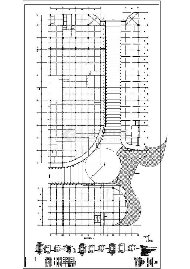 某地区时代广场步行街屋顶钢结构设计cad详细施工图（含设计说明）-图二