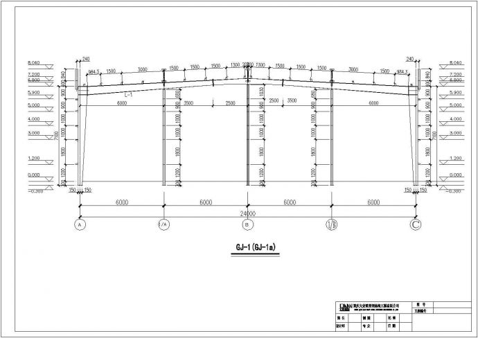 某县城工业开发区厂房设计cad结构施工图（含设计说明）_图1