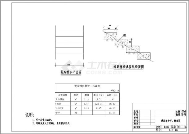 某地区的小流域水土保持施工设计图（断面图、平面图）-图一