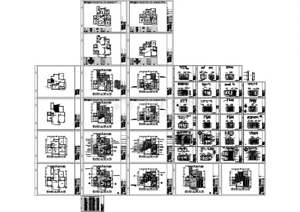 欧式复式别墅全套装修设计施工图(含效果图8张)-图一