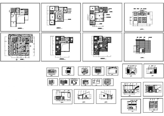 11套三层各式风格别墅装修设计施工图（标注详细）_图1