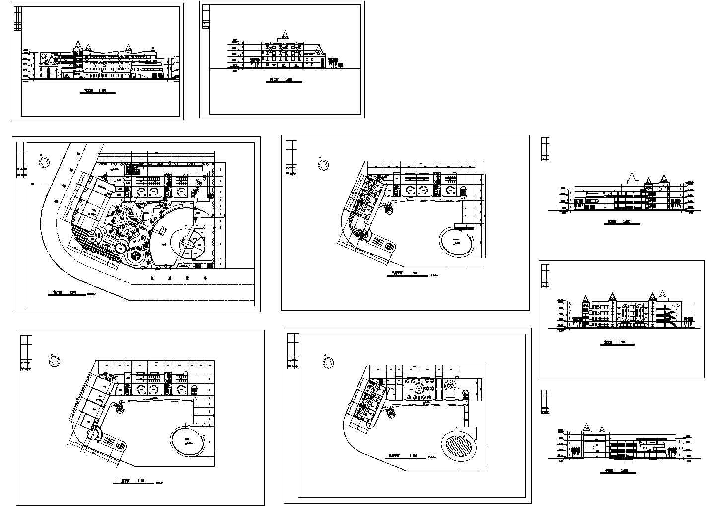 9班长60米宽54米4层幼儿园建筑方案设计图
