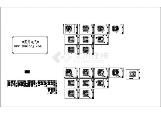 上海某综合商务中心全套强电系统施工CAD图纸245张（知名设计院完整配电）-图一