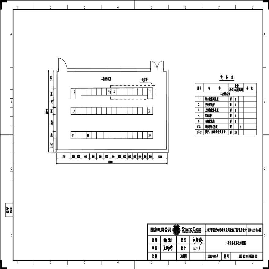 110-A2-8-D0214-02 二次设备室屏位布置图.pdf-图一