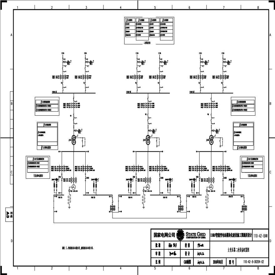 110-A2-8-D0204-02 主变压器二次设备配置图.pdf-图一