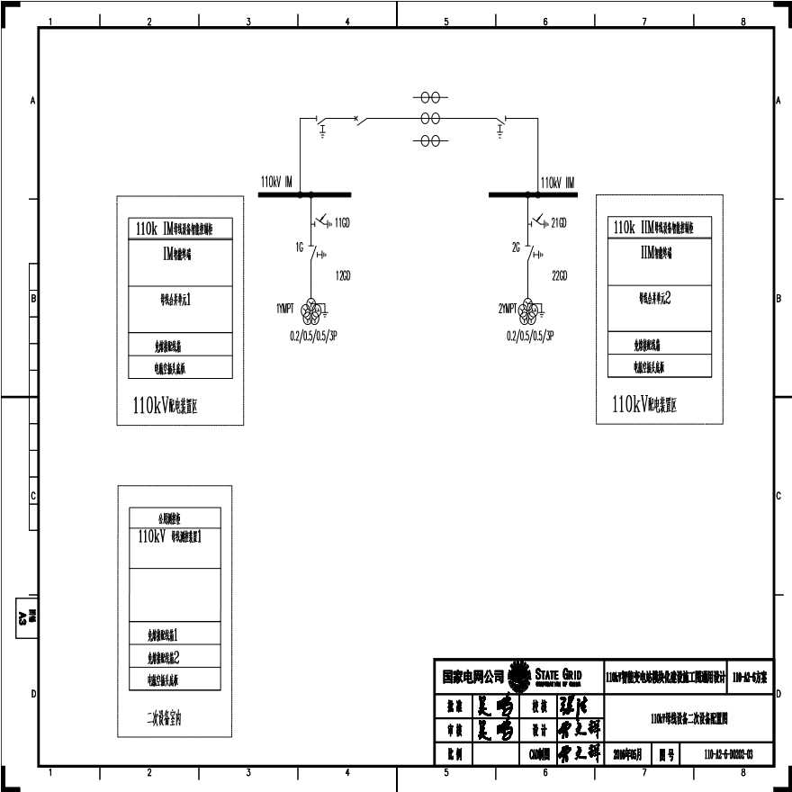 110-A2-6-D0202-03 110kV母线设备二次设备配置图.pdf-图一