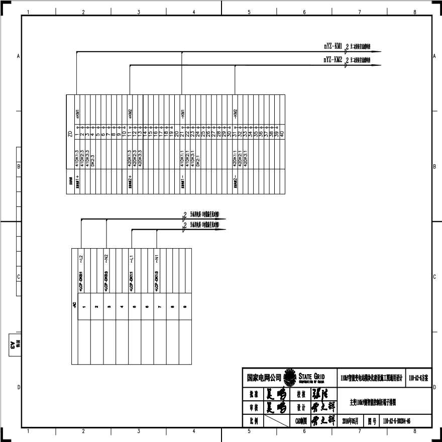 110-A2-6-D0204-46 主变压器110kV侧智能控制柜端子排图.pdf-图一