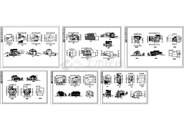 湖北华帝区一层欧式别墅设计方案cad图纸，共6张-图一