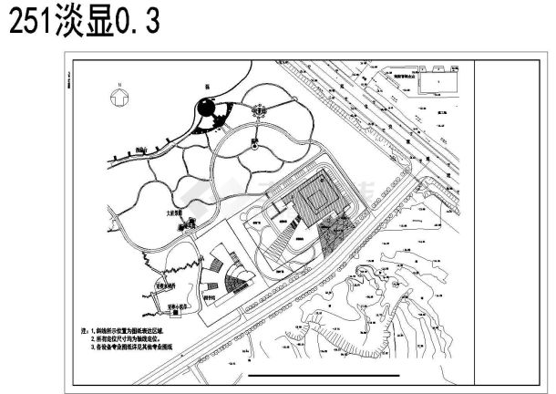 安徽某四层展览馆建筑施工cad图纸设计-图二