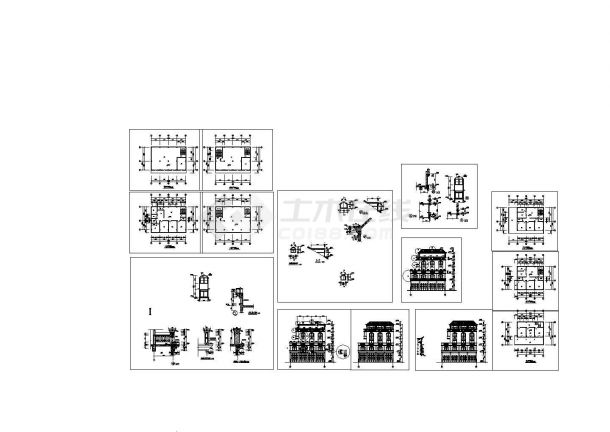 明州家园四层别墅设计建筑施工cad图纸，共7张-图一