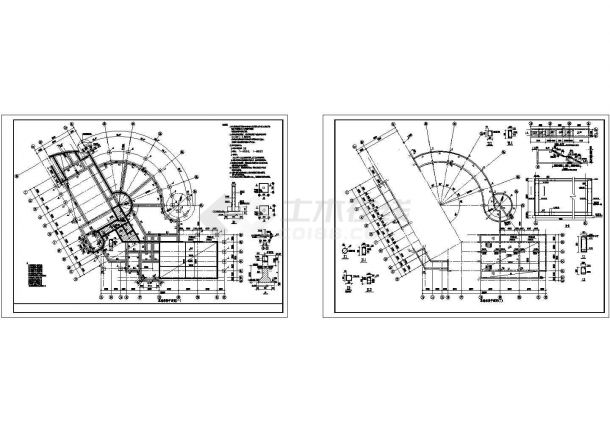 某精细木结构设计施工全套施工参考CAD详图-图二