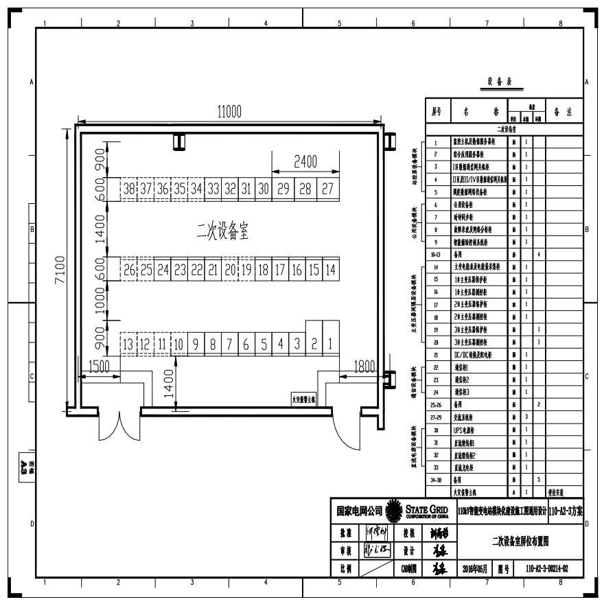 110-A2-3-D0214-02 二次设备室屏位布置图.pdf-图一