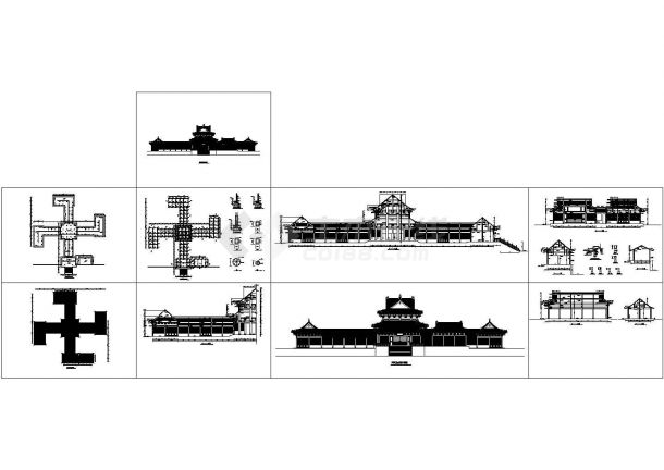 一层罗汉堂确认建筑设计cad图纸（长71.5米 宽64.4米 ）-图一