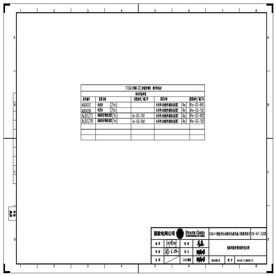110-A2-3-D0205-17 线路智能控制柜跳纤联系图.pdf-图一