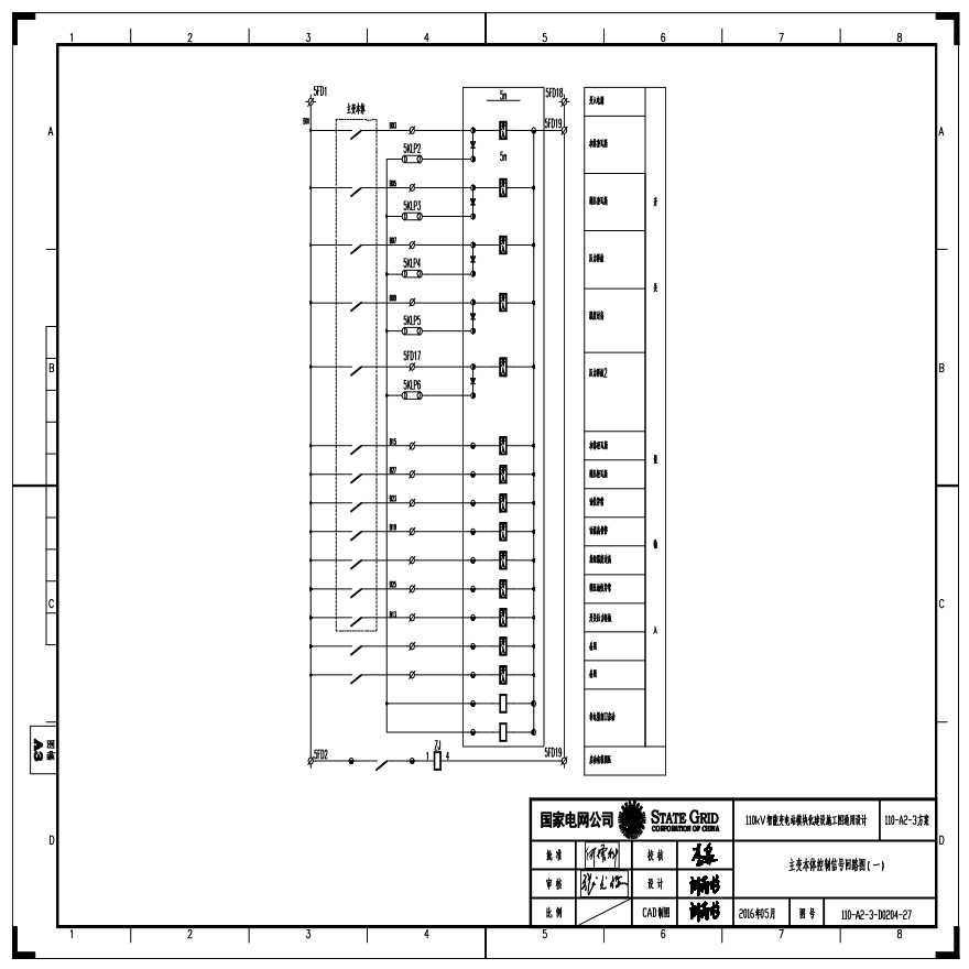110-A2-3-D0204-27 主变压器本体控制信号回路图（一）.pdf-图一