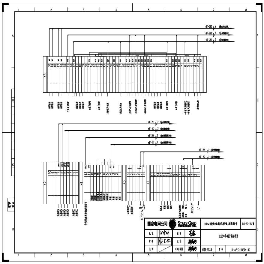 110-A2-3-D0204-36 主变压器本体端子箱接线图.pdf-图一