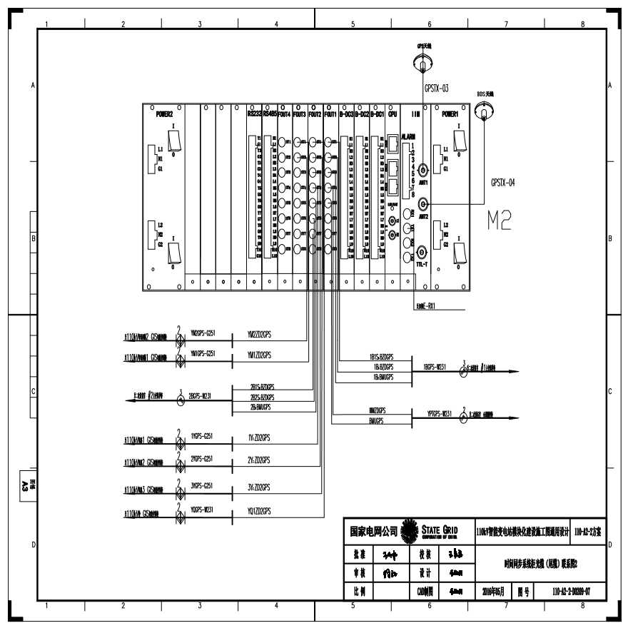 110-A2-2-D0209-07 时间同步系统柜光缆（尾缆）联系图2.pdf-图一