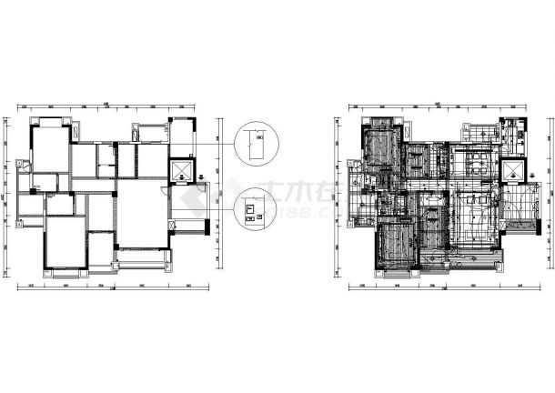 [福建]某170平住宅公寓设计施工CAD图（附效果CAD图）-图一