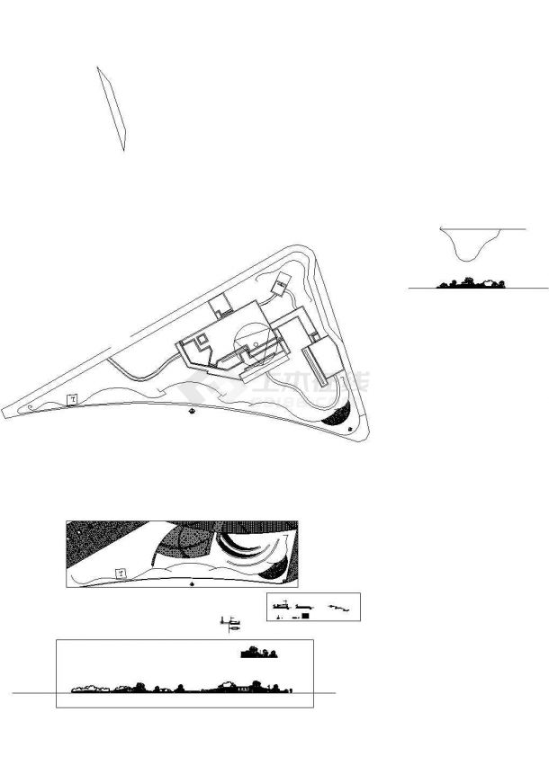 某景观园林公园耐候钢板小品设计cad施工图（标注详细）-图二